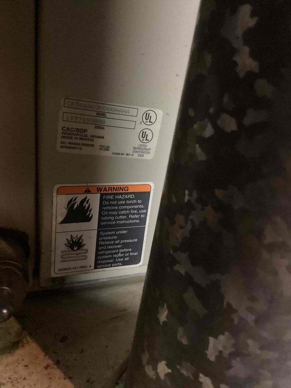 Responded to no cooling complaint on 21-year-old Goodman condensing unit. Customer reported another contractor recently added refrigerant without performing leak detection or providing repair recommendations. Performed comprehensive diagnostic evaluation of outdoor condensing unit and indoor air handler. Conducted visual inspection of exterior unit showing significant age-related wear and deterioration. Evaluated refrigerant charge, electrical components, and overall system operation. Identified unit operating beyond typical service life expectancy. Discussed findings with customer including previous refrigerant addition without proper leak search protocol. Provided professional recommendations for leak detection service and reviewed options for system repair versus replacement given age and condition of equipment.