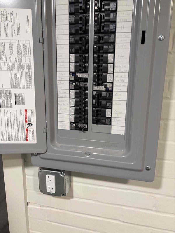 Responded to service call for multiple electrical issues including non-functioning ceiling fan, inoperative media room outlet, and failed floodlight fixture. Performed comprehensive electrical system inspection and accessed main circuit breaker panel to diagnose power distribution issues. Verified circuit breaker conditions, tested affected circuits, and identified problems with dedicated branch circuits serving the reported fixtures. Restored functionality to all affected electrical components and confirmed proper operation of outlets and lighting fixtures throughout the service areas.
