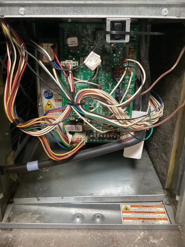 Completed preventive maintenance cooling tune-up on a 10-year-old outdoor condensing unit located on the side of the home. Inspected and photographed HVAC air filters and internal control board with wiring connections. All system components checked and serviced per standard maintenance protocol, with unit operating within normal parameters upon completion.