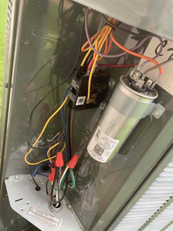 Completed comprehensive cooling system tune-up on single outdoor condensing unit located in side yard. Performed standard preventive maintenance including inspection of electrical components, capacitor testing, contactor evaluation, and verification of proper wire connections throughout the unit. Replaced air filtration media to ensure optimal airflow and system efficiency for the upcoming cooling season.