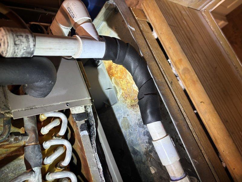 Responded to no cooling condition on second floor system. Replaced defective hockey puck wet switch that was preventing unit operation. Insulated primary drain pan to prevent condensation issues and improve system efficiency.