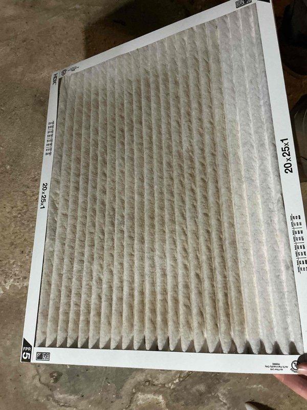 Completed preventative maintenance tune-up on two residential AC units located in basement. Both systems are ground-level installations manufactured in September 2016, utilizing R-410A refrigerant with TXV metering devices. Performed standard maintenance procedures including inspection of indoor air handler components, verified manufacturer specifications on unit model CNPVP3617ALAAAAA4, and replaced 20x25x1 air filter showing moderate dust accumulation.