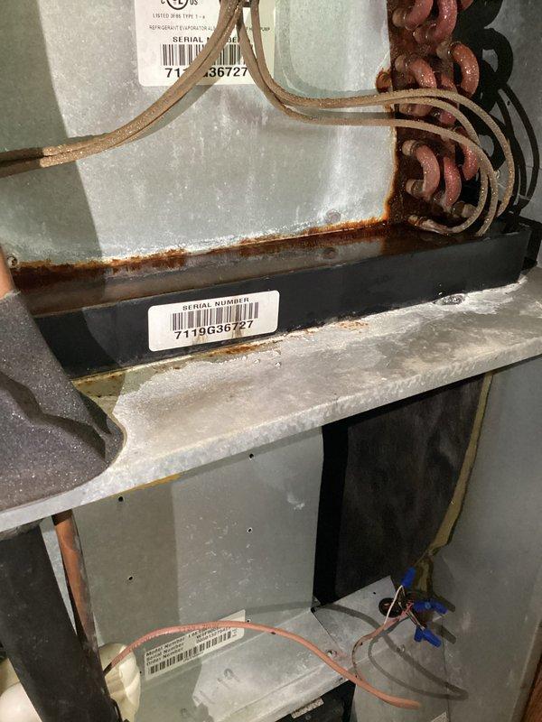 Completed comprehensive cooling system tune-up on 10-year-old outdoor unit located in backyard. Performed standard maintenance protocol including inspection of condenser coil, refrigerant lines, electrical connections, and compressor operation. Inspected indoor air handler and verified air filter condition, noting pleated filter showed normal dust accumulation but remained serviceable. Examined internal ductwork connections and confirmed all components properly secured with no hanging or disconnected ventilation observed. Unit operating within normal parameters with no immediate concerns identified.