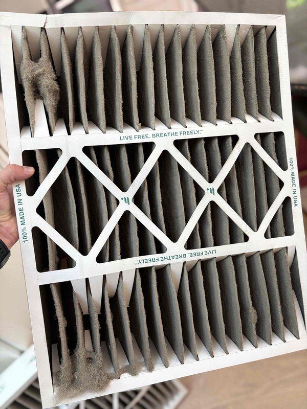 Completed comprehensive AC Tune-Up service on Bryant and Lennox HVAC systems at residential property. Performed full system inspection, replaced heavily soiled air filter showing significant dust and debris accumulation, inspected humidifier unit and ductwork noting minor water staining on galvanized surfaces consistent with normal operation. All systems tested and operating within normal parameters with no issues identified.