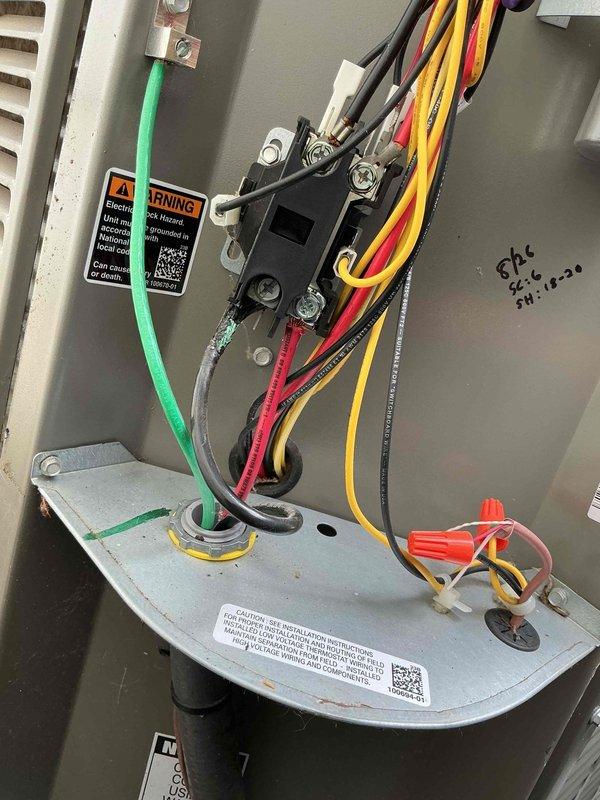 Responded to no cooling complaint on 2-year-old Lennox unit with reported rattling and pulsating noises that had progressively worsened throughout the summer. Upon arrival, performed complete system diagnostic including inspection of outdoor condenser unit, which showed significant dirt accumulation on exterior cabinet and coil surfaces, as well as debris buildup around base affecting airflow. Inspected electrical compartment and verified all wire connections at terminal blocks were secure with no signs of arcing or loose terminations. Checked compressor operation and found unit cycling properly but noted excessive vibration contributing to noise complaint. Cleaned condenser coil and cabinet exterior to restore proper heat transfer efficiency. Verified refrigerant charge, amperage draws, and capacitor values were within manufacturer specifications. Cleared vegetation and debris from around unit perimeter to ensure adequate clearance for proper airflow. Unit restored to normal operation