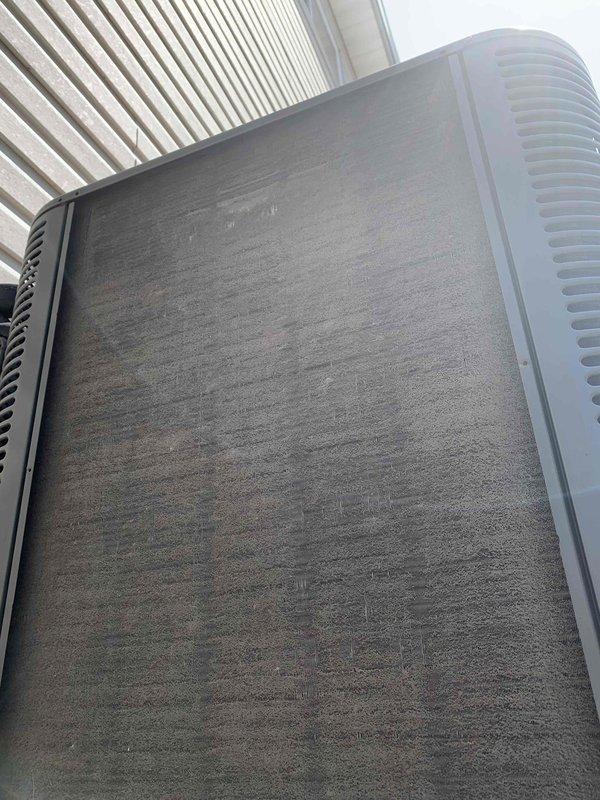 Completed standard cooling system tune-up on single AC unit. Inspected and cleaned heavily soiled air filter showing significant dust and debris accumulation across entire surface. Performed comprehensive system evaluation including airflow assessment, refrigerant level check, electrical connections inspection, and condenser coil examination. Unit operational upon completion with improved airflow efficiency following filter maintenance.
