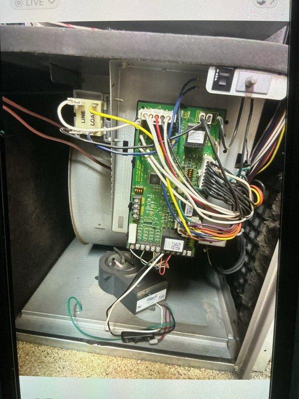 Responded to no cooling complaint on U10 system that had been freezing up and was shut off by customer. Performed diagnostic inspection of unit located at side of home, examining control board, electrical connections, and wiring within equipment cabinet. Inspected return air filter which showed signs of restricted airflow. System evaluation revealed frozen evaporator coil condition caused by inadequate airflow due to dirty filter restricting air circulation across coil, leading to ice buildup and loss of cooling capacity.