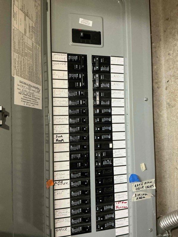 Installed Ring doorbell system for residential customer. Verified electrical compatibility at main breaker panel and confirmed adequate circuit capacity for new device installation. Doorbell installation completed successfully with proper wiring connections and functionality testing performed.