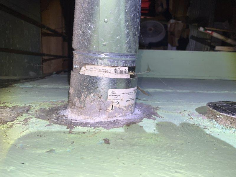 Responded to no cooling complaint on residential air conditioning system. Upon arrival, performed diagnostic evaluation of single unit. Customer had turned off AC and left fan running prior to service call, suspecting capacitor failure. Conducted comprehensive system inspection including visual assessment of mechanical components and utility area infrastructure. Documented existing conditions of plumbing, ductwork, and water heater installation showing age-related wear and corrosion at penetration points. Photographed relevant system components for diagnostic records. Provided diagnosis findings and repair recommendations to customer for approval before proceeding with necessary repairs.