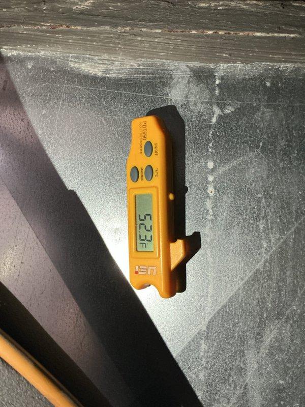 Responded to no-cooling call on 5-year-old Lennox residential AC system. Upon inspection, diagnosed and resolved the issue affecting whole-home comfort. Verified system operation with temperature readings at supply (52.5°F) and return (-59.9°F) registers, confirming proper cooling differential and system functionality. System restored to normal operation with all zones cooling effectively.