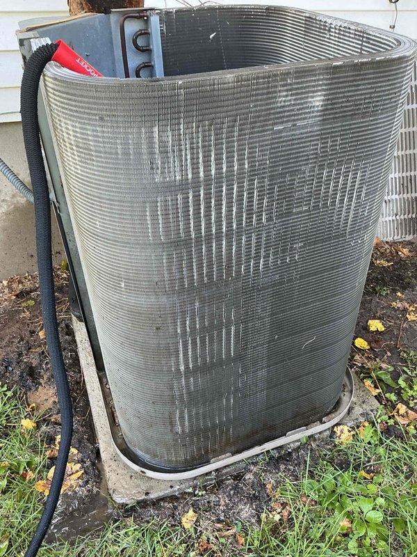 Completed cooling system tune-up on single outdoor condensing unit. Performed comprehensive maintenance inspection, checked refrigerant levels, cleaned condenser coils, verified electrical connections, and tested system operation. Replaced 14x25x1 air filter to ensure proper airflow and system efficiency.