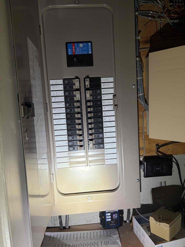 Responded to service call for two non-functioning outdoor electrical outlets. Upon inspection, traced circuits back to main electrical panel and identified tripped GFCI breaker protecting exterior receptacle circuits. Reset breaker, verified power restoration to both front and rear outdoor outlets, and tested all receptacles for proper voltage and ground continuity. All exterior outlets now functioning correctly with appropriate GFCI protection in place.