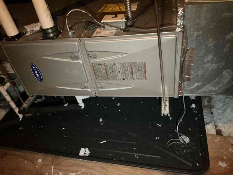 Responded to no cooling complaint on Carrier system. Upon arrival, performed diagnostic evaluation of indoor furnace unit and outdoor condensing unit. Inspected system components, verified refrigerant levels, and assessed overall equipment operation to identify cause of inadequate cooling performance.