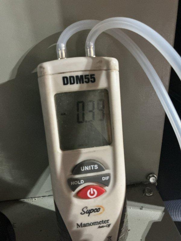 Replaced defective motor on cooling unit serial number 22165pljgg. Retrieved motor from parts supplier and completed installation. Performed system diagnostics using digital manometer to verify proper static pressure readings and confirmed unit operational status. Removed and disposed of failed motor component per warranty protocol.