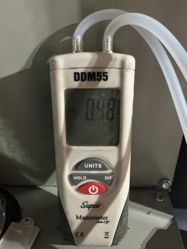 Replaced defective motor on cooling unit serial number 22165pljgg. Retrieved motor from parts supplier and completed installation. Performed system diagnostics using digital manometer to verify proper static pressure readings and confirmed unit operational status. Removed and disposed of failed motor component per warranty protocol.