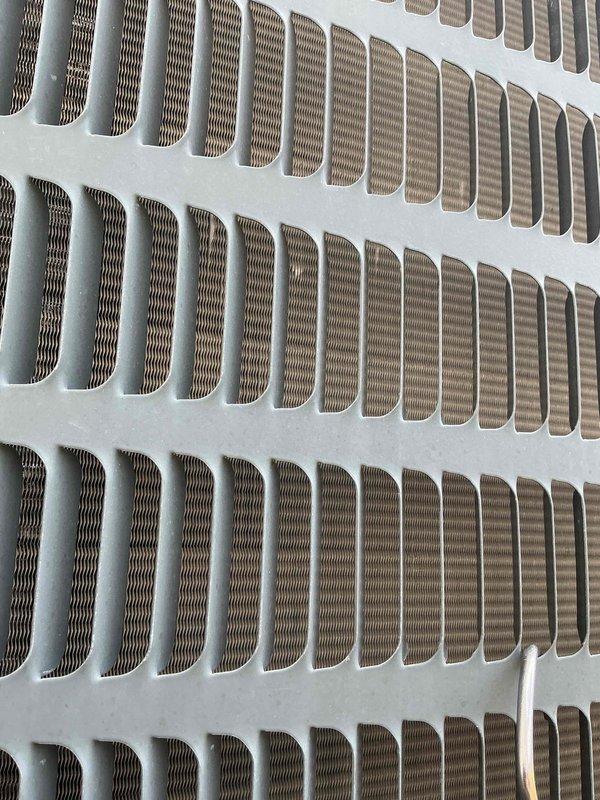 Completed cooling maintenance tune-up on residential HVAC system for new homeowners seeking preventive service verification. System was operating properly upon arrival with no reported cooling issues. Inspected air filter and found moderate dust accumulation on pleated media, indicating normal usage and filtration effectiveness. Examined supply register and ductwork accessibility, performed standard cooling system diagnostics, and confirmed all components functioning within normal parameters.