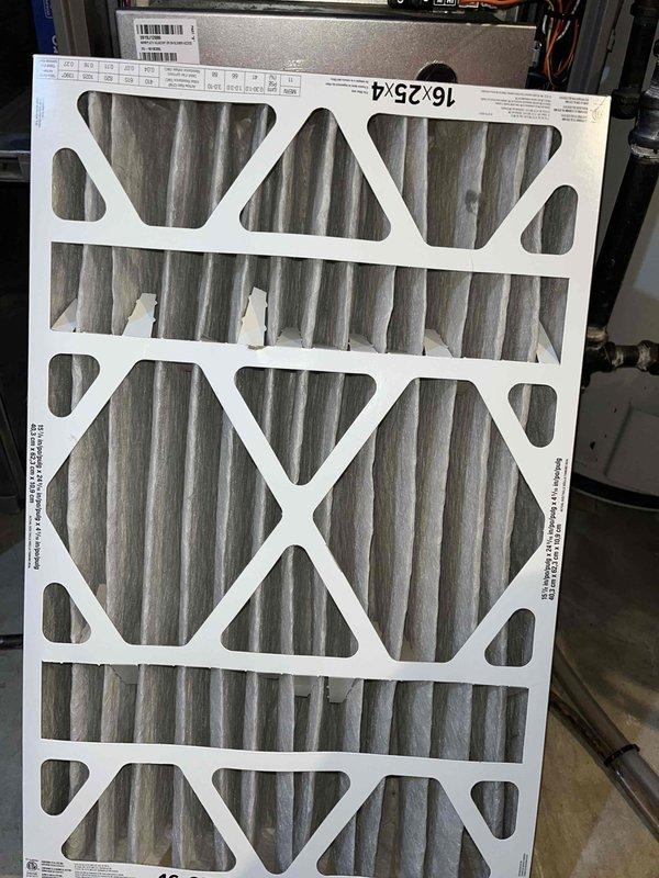 Completed comprehensive heating tune-up on Lennox furnace system, performing standard inspection protocol and verifying all operational parameters within manufacturer specifications. Inspected and documented 16x25x4 pleated air filter condition, confirmed proper ductwork connections, and assessed overall system performance. All components functioning properly with no deficiencies noted during inspection.