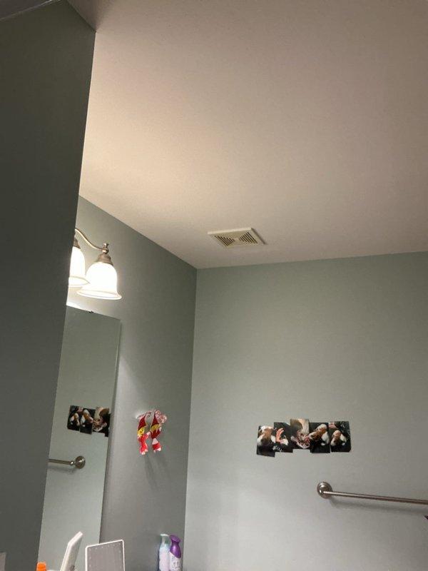 Completed installation of customer-provided bathroom exhaust fan in residential bathroom. Installed ventilation unit in ceiling, established electrical connections to existing switch and wiring infrastructure, and verified proper operation of exhaust system. Fan is now fully functional and venting appropriately.