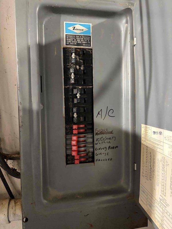 Responded to loss of power in bathroom following overload condition from simultaneous operation of multiple high-amperage appliances. Upon arrival, identified failed circuit breaker serving bathroom that would not reset or toggle after initial trip. Inspected Emsco electrical panel and affected circuit breaker, confirming mechanical failure of breaker mechanism with no signs of thermal damage, burning, or arcing at panel connections. Replaced defective breaker with properly rated replacement, verified all terminations were secure, and restored power to bathroom circuit. Tested operation under load to confirm proper function and reset capability of new breaker.