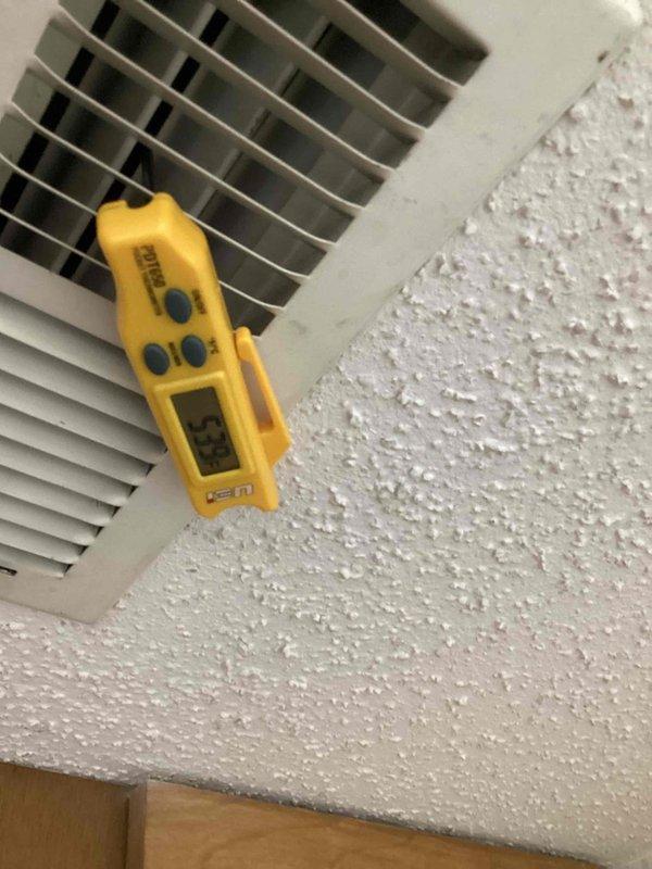 Responded to service call for 16-year-old air conditioning system experiencing inconsistent cooling and intermittent cold air output. Performed comprehensive system diagnostic including visual inspection of outdoor condenser unit, refrigerant line assessment, and supply air temperature measurements at interior registers using calibrated digital instrumentation. Identified performance issues, completed necessary repairs to restore proper cooling operation, and verified system functionality with temperature readings confirming adequate cold air delivery throughout the home.