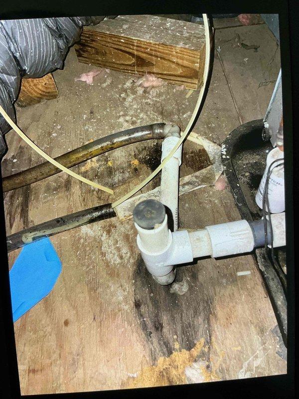 Responded to no cooling call on 5-year-old Lennox system affecting upstairs zone. Unit had ceased operation following recent service visit. Upon inspection, discovered condensate drain line obstruction in attic space causing secondary float switch activation and system lockout. Cleared blockage from PVC drain assembly, verified proper drainage flow, and tested float switch operation. System restored to normal cooling operation with all safety devices functioning correctly.