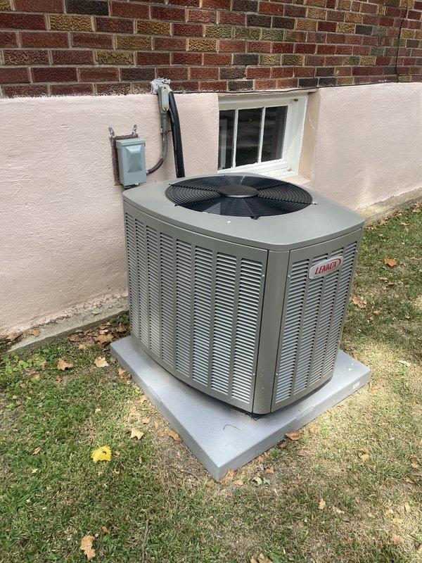 Responded to install callback for recently installed Lennox system running continuously without achieving setpoint below 79°F. Performed comprehensive system evaluation including airflow verification, refrigerant charge analysis, and thermostat operation testing. Identified and corrected issue affecting cooling performance, verified proper system operation with adequate temperature differential and cycling, and confirmed unit now maintaining desired indoor temperature throughout home.