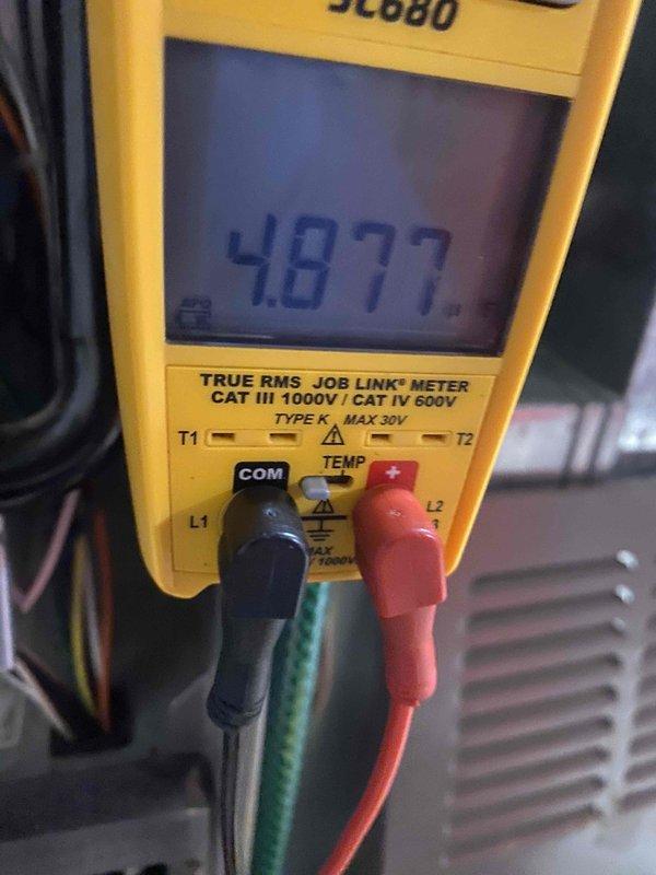 Completed comprehensive cooling system tune-up on 3-year-old residential air conditioning unit with no reported issues. Performed electrical diagnostics using multimeter to verify proper voltage and amperage readings, inspected all mechanical components including compressor connections and refrigerant lines, and documented system performance with photographic evidence. All components found operating within manufacturer specifications and unit confirmed in good working condition.