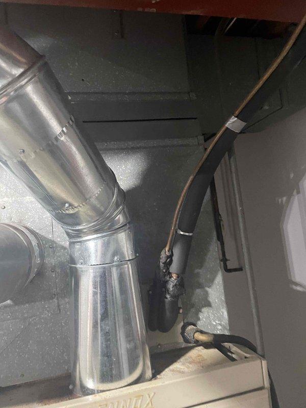 Completed preventive maintenance tune-up on three residential air conditioning units, including one indoor air handler located in basement and two outdoor condensing units in backyard. Performed comprehensive system diagnostics with digital manifold gauges, recording superheat at 88.0°F and subcooling at 27.2°F with operating pressures of 69.7 psig low side and 237.9 psig high side, confirming proper refrigerant charge and system performance. All units inspected, tested, and left in proper working condition.
