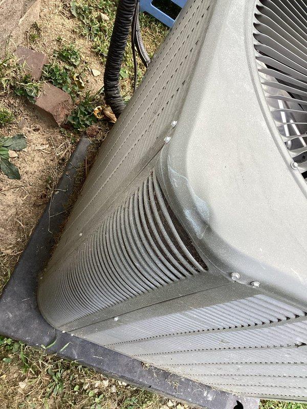 Completed comprehensive cooling maintenance tune-up on a 9-year-old residential air conditioning system. Performed full system inspection including condenser unit evaluation, filter replacement, and operational testing of all components. Unit was found to be functioning properly with condenser coils showing normal weathering for age; confirmed adequate airflow through finned coil assembly and verified system performance meets manufacturer specifications.
