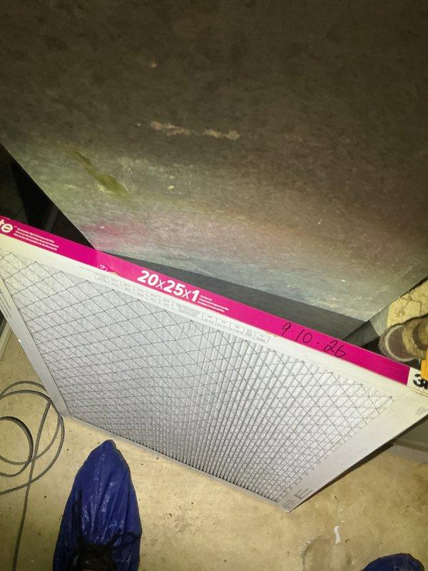 Completed preventative maintenance tune-up on 12-year-old air conditioning system. Performed comprehensive system inspection, replaced 20x25x1 air filter, and verified proper operation of all components. Unit tested and left in good working condition.