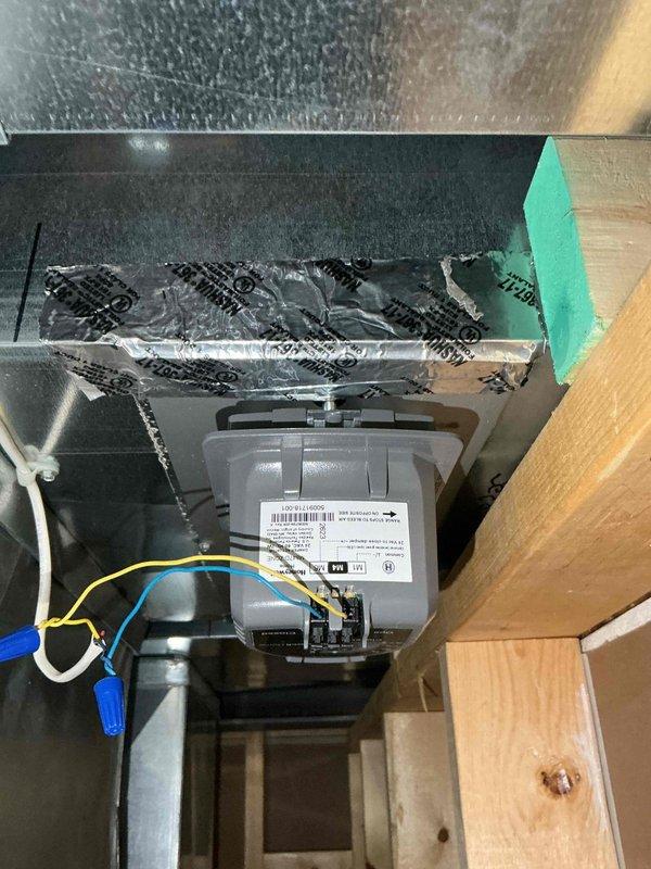 Replaced two 8x18 bottom side mount return air grilles on residential HVAC air handler system located in attic installation. Removed and disposed of old grilles, installed new units to restore proper airflow and system operation. Verified heating and cooling functions operating normally upon completion.