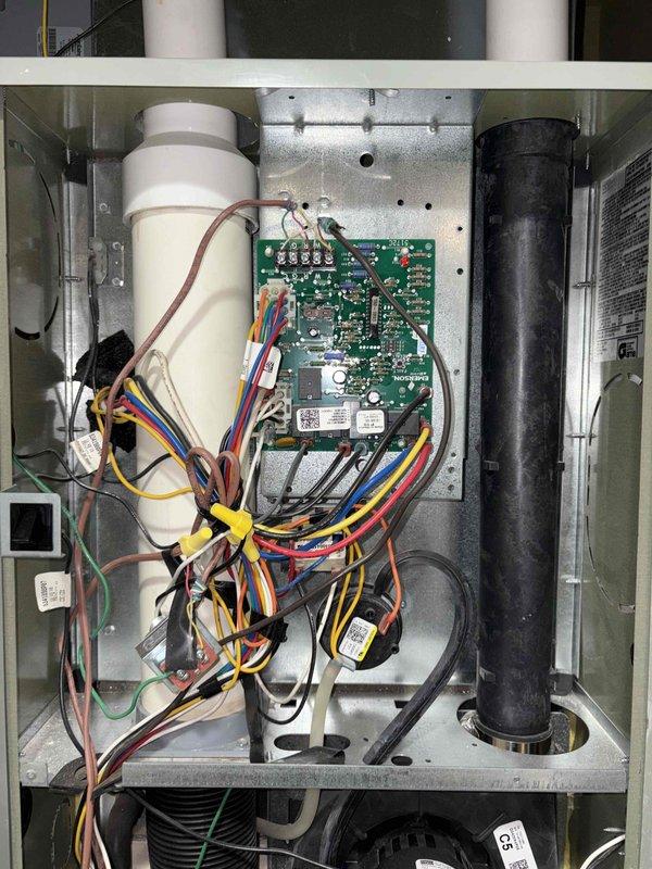Completed comprehensive preventive maintenance tune-up service on two ground-level AC units. Performed full system inspection including control board diagnostics, electrical connections verification, and wire harness integrity checks. Installed new air filters with proper pleated media to ensure optimal airflow and system efficiency for both units.