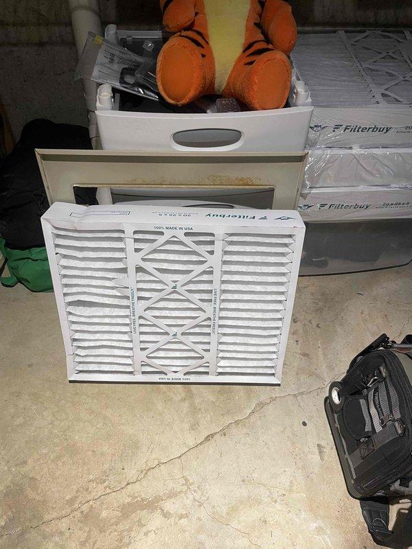 Completed comprehensive HVAC tune-up and maintenance on air conditioning and furnace system per Home Depot service agreement. Performed standard maintenance procedures including filter replacement with new Filterbuy filters, system inspection, and performance evaluation. Heat exchanger inspection revealed significant rust and corrosion around burner assembly ports with mineral deposits present, indicating age-related deterioration that should be monitored for future service needs.