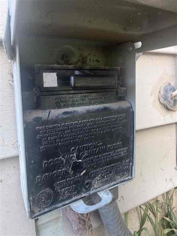 Responded to return service call to locate missing disconnect component from previous repair visit. Searched shed roof above outdoor air conditioning unit as indicated by service notes. Unable to locate original disconnect stab. Proceeded to install new electrical disconnect at outdoor unit. Verified proper electrical connections, tested system operation, and confirmed unit returned to normal heating and cooling function.