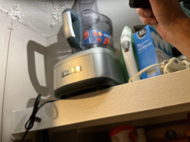 Performed camera inspection of south roof drain line. Accessed drain system through interior storage closet area where plumbing infrastructure is located. Documented drain line conditions and interior access point with photographic evidence for further evaluation and recommendations.