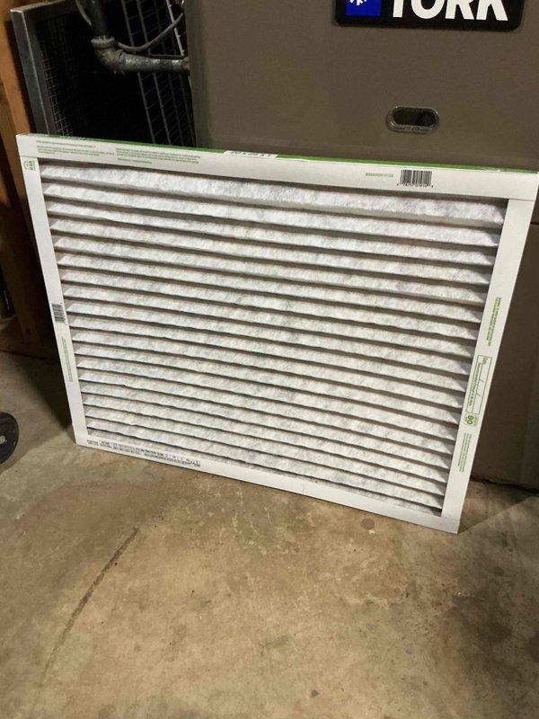 Completed comprehensive tune-up maintenance on 6-year-old York air conditioning system per customer request. Performed full system inspection including checking refrigerant levels, electrical connections, condenser coil condition, and airflow. Filter was inspected and system found to be operating within normal parameters with no issues identified.