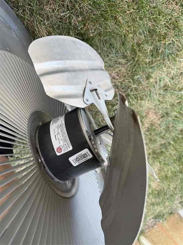 Responded to no cooling call and diagnosed failed condenser fan motor. Replaced defective motor with new unit sourced from Lennox Bridgeton. Verified proper fan blade operation, confirmed electrical connections, and tested system for proper cooling function. Removed and disposed of failed component per protocol.