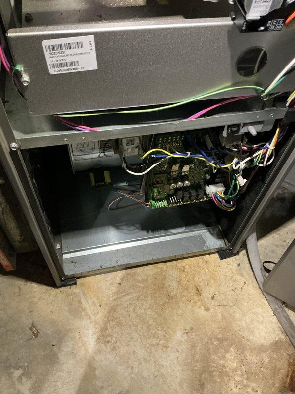 Completed annual cooling system tune-up on basement unit, performing comprehensive inspection of all electrical connections, control board, and wiring throughout the system. Verified proper operation of all components, inspected and confirmed clean air filter in place, and ensured system is ready for optimal cooling season performance.