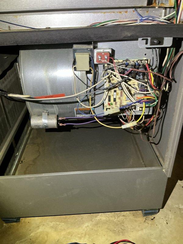 Completed comprehensive AC tune-up and maintenance service on residential HVAC system per customer request. Performed thorough inspection of unit components including blower motor assembly, electrical connections, wiring harnesses, control boards, and safety devices. Removed and examined air filters which showed moderate dust and debris accumulation; filters were assessed for replacement recommendation to maintain optimal airflow and system efficiency.