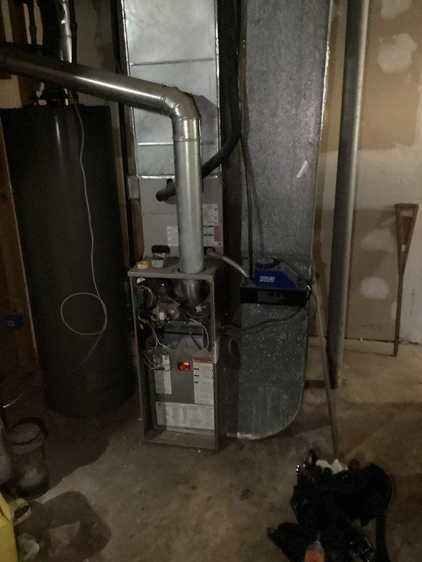Completed comprehensive supertune maintenance on two HVAC units (4 years old) located in basement utility area per Home Depot lead specifications. Performed full system inspection on gas furnace and air handler, including checking electrical connections, examining internal components, verifying proper airflow through ductwork, and ensuring all mechanical systems operating within manufacturer specifications. Both units serviced and found to be functioning properly with no immediate repairs required.
