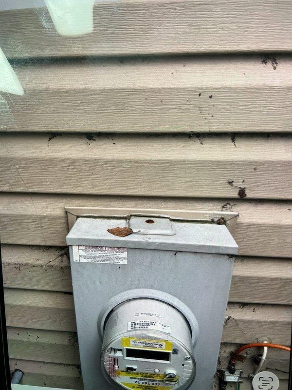 Responded to warranty call for rainwater intrusion through exterior electrical service box affecting newly installed HVAC unit. Upon inspection, identified inadequate weatherproofing around meter enclosure and conduit penetrations allowing water migration into system wiring compartment. Sealed all exterior penetrations, verified electrical connections remained dry and intact, and confirmed no damage to control wiring or insulation within unit cabinet.