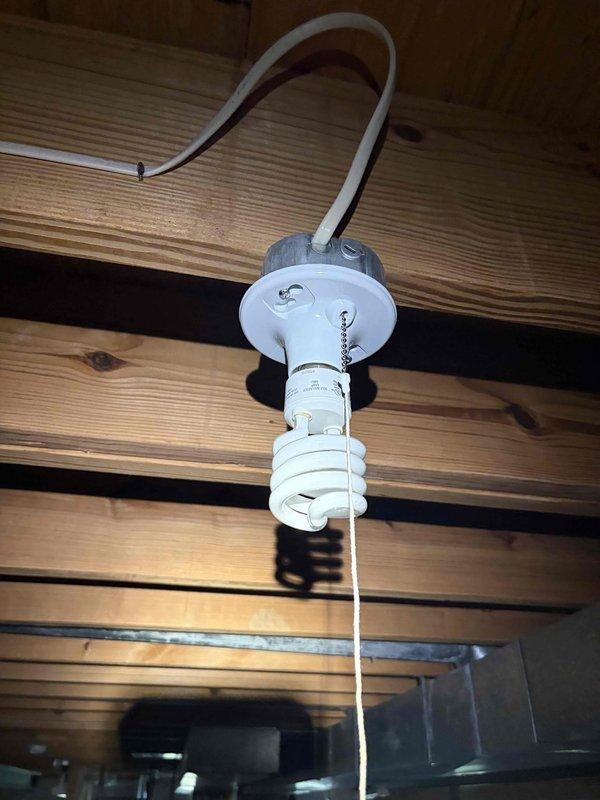 Replaced two defective light sockets in bathroom and basement locations. Property contains aluminum wiring throughout, requiring special handling procedures and anti-oxidant compound application per code requirements. Successfully installed compatible light fixtures with proper wire connectors rated for aluminum-to-copper transitions, ensuring all connections meet current electrical safety standards.