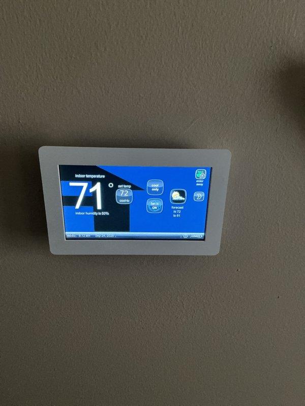 Completed comprehensive supertune maintenance on two 15-year-old HVAC units. Performed full system inspection including thermostat operation verification (currently set at 72°F cooling mode with 71°F indoor temperature and 68% humidity reading), checked all electrical connections and wiring at gas valve assembly, inspected internal components including piping and condensate lines, and verified proper airflow and filter condition. Both systems operating within normal parameters upon completion.
