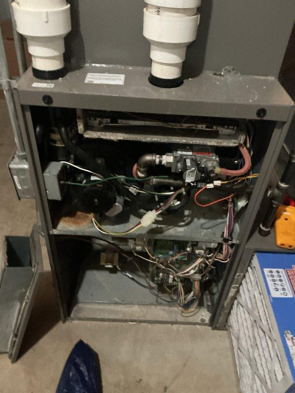Completed comprehensive supertune maintenance on two 15-year-old HVAC units. Performed full system inspection including thermostat operation verification (currently set at 72°F cooling mode with 71°F indoor temperature and 68% humidity reading), checked all electrical connections and wiring at gas valve assembly, inspected internal components including piping and condensate lines, and verified proper airflow and filter condition. Both systems operating within normal parameters upon completion.