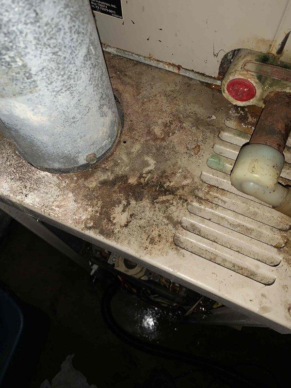 # O10 Furnace Tune-Up - Basement Installation

Completed comprehensive tune-up service on a 10-year-old Lennox furnace located in basement. Upon inspection, unit exhibited significant dust accumulation, surface oxidation on metal components, and general wear consistent with age. Accessed interior compartment to inspect electrical connections, capacitor, and control wiring. All wire connections were verified secure with red, yellow, black, and blue wiring intact to respective terminals. 

Inspected capacitor and electrical components for proper operation. Noted heavy dust buildup throughout cabinet interior and on heat exchanger surfaces. Cleaned accessible areas to improve airflow efficiency and reduce potential fire hazards from debris accumulation. Examined ductwork connections showing standard wear and minor surface rust on galvanized metal transitions.

Verified blower motor operation and checked amp draw within manufacturer specifications. Inspected gas valve assembly and confirme