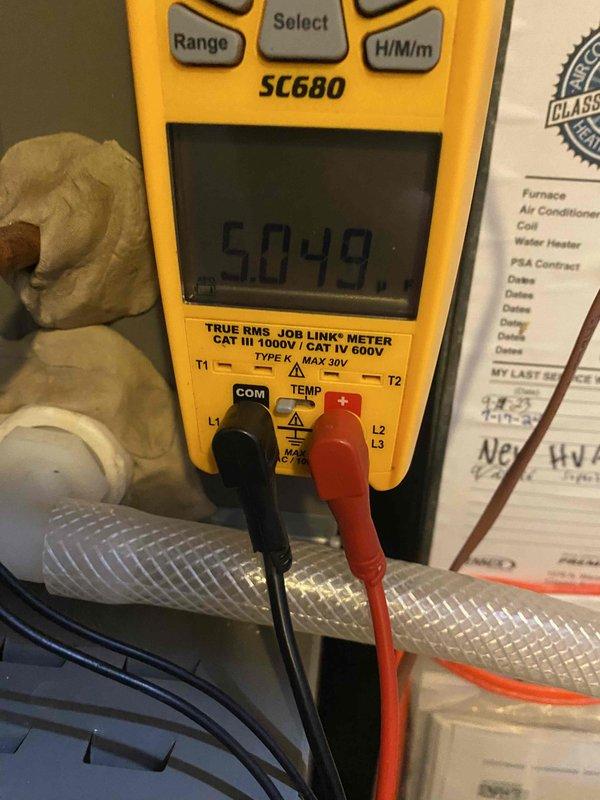Completed comprehensive Supertune maintenance service on two HVAC systems including furnaces located in basement/crawl space and ground-mounted condensing units in rear yard. Performed full system diagnostics using digital multimeter to verify proper electrical operation, measuring microamp draw and voltage readings on both heating and cooling equipment. Conducted standard preventive maintenance protocol including inspection of all major components, cleaning, filter replacement, and operational testing of furnaces and air conditioning units. All systems tested within normal operating parameters upon completion with no deficiencies noted.