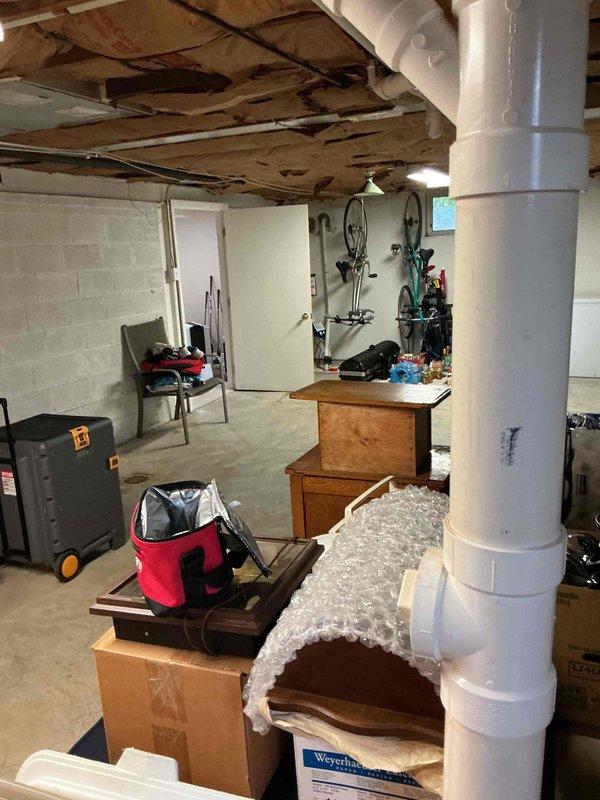 Responded to camera inspection request in unfinished basement area with exposed plumbing systems. Initial assessment revealed access limitations requiring specialized mini camera equipment not available on-site at time of service. No diagnostic work performed and no charges applied; follow-up visit will be required with appropriate camera equipment to complete inspection of plumbing lines.