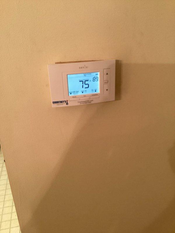 Completed annual heating maintenance tune-up on residential HVAC system. System was operating properly upon arrival. Performed comprehensive inspection and maintenance of heating equipment, including Aprilaire whole-home humidifier unit with water supply connections and associated ductwork. Verified thermostat operation and calibration on Sensi programmable digital unit. Documented equipment conditions with photos for service records. All components functioning within normal parameters at completion.