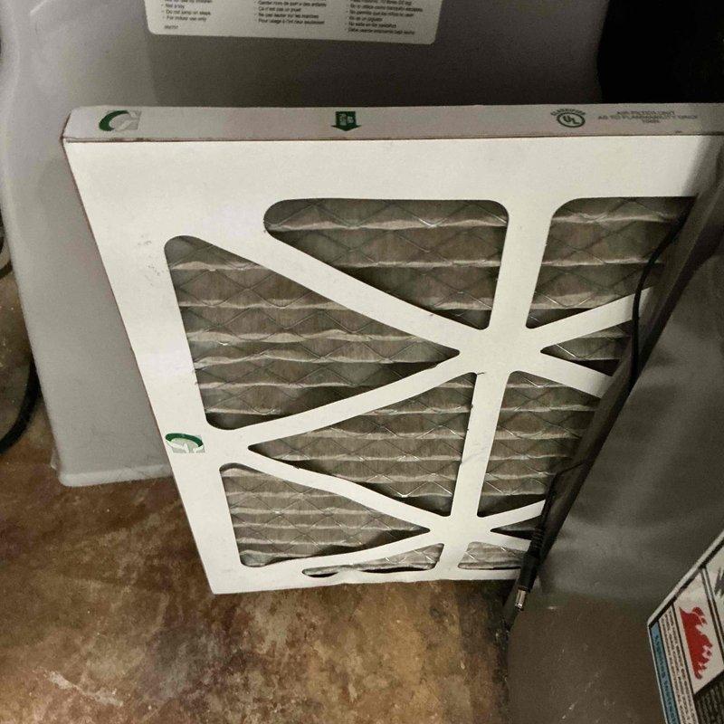 Completed comprehensive U10 Supertune maintenance on two HVAC units: one outdoor AC unit located at side of home and one Lennox furnace system in basement. Performed full system inspection, replaced dirty air filter showing significant dust accumulation, checked refrigerant lines and ductwork for proper operation, and verified all components functioning within manufacturer specifications.