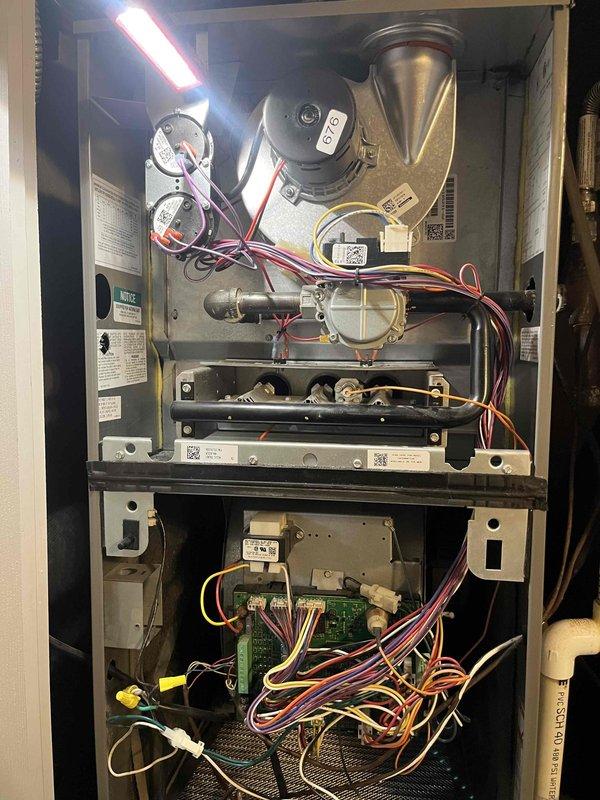 Completed comprehensive heating system tune-up on single residential HVAC unit as scheduled through Home Depot service program. Performed full system inspection including thermostat functionality verification, internal component examination of furnace assembly including draft inducer motor, heat exchanger, burner assembly, gas valves, and control board with all electrical connections. All components found operating within normal parameters and system confirmed ready for heating season operation.